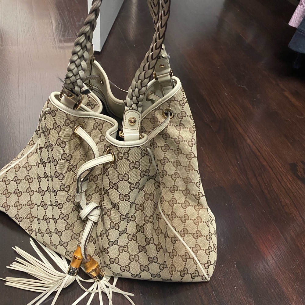 Authentic GUCCI GG/ Indie jacquard leather Tote - Picture 2 of 8